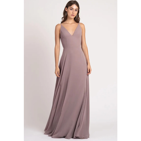 Jenny Yoo Dresses & Skirts - Jenny Yoo  Dani Maxi Length Gown - Fig Color Like New Size 8